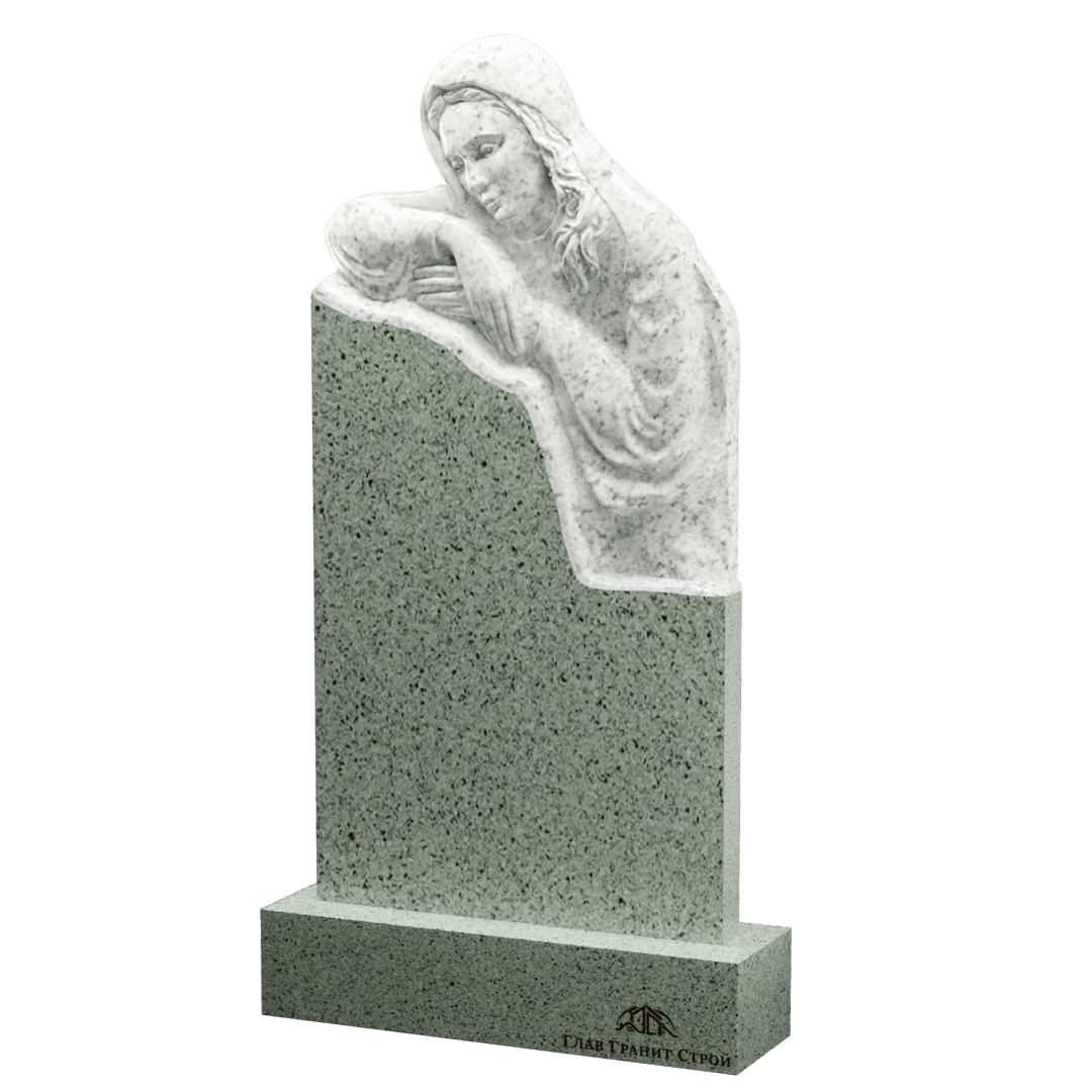 Р01-05 Памятник из мансуровского со скорбящей в полроста